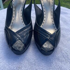 BCBG Black Peep-Toe Women's Platform Heels